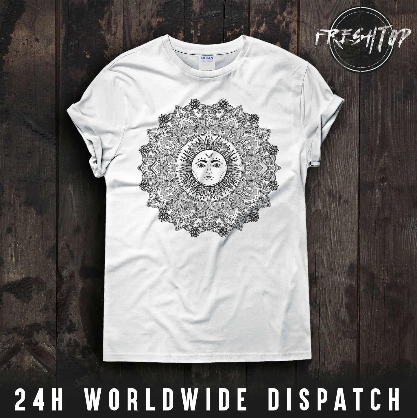 Футболка с изображением мандалы солнца Топ символ индуизма буддизм Вселенная