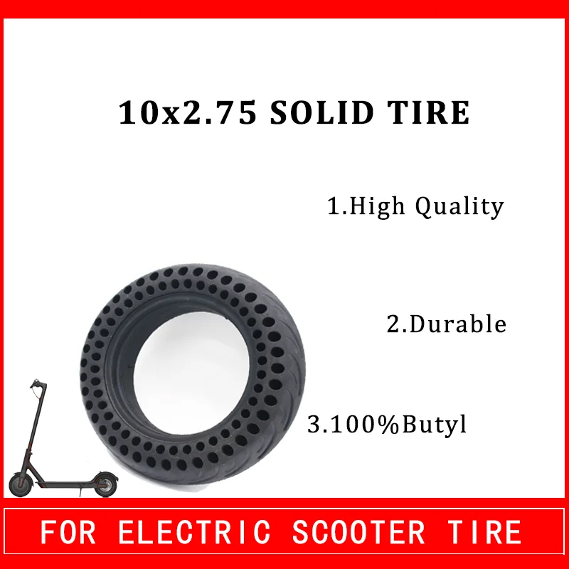 

10x2.75 10 Inch Honeycomb Solid Tire High Quality Elastic Durable Electric Scooters Explosion-proof Tyre Scooter Accessories