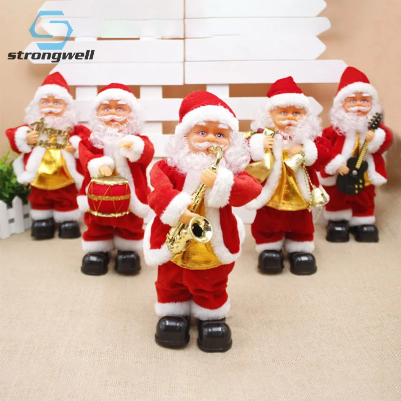 Strongwell Электрический Санта Клаус мини кукла музыка качели саксофон