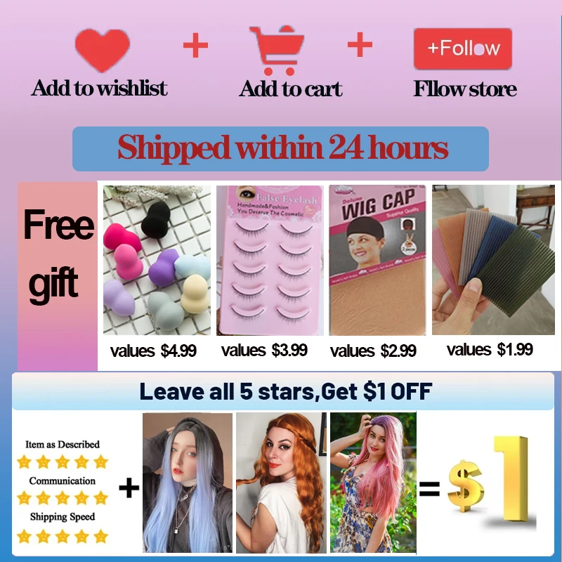 

Linghang Long Straight Synthetic Wig For Women Middle Part Wigs Purple Black Heat Resistant Fiber Cosplay Costume Wig 11 Color