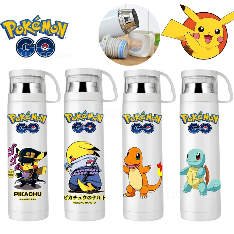 Термос из нержавеющей стали с изображением покемона Пикачу мультяшная чашка для