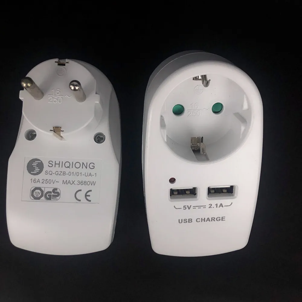5 В 2 1 А электрическое зарядное устройство с двумя USB портами|Электрические вилки|