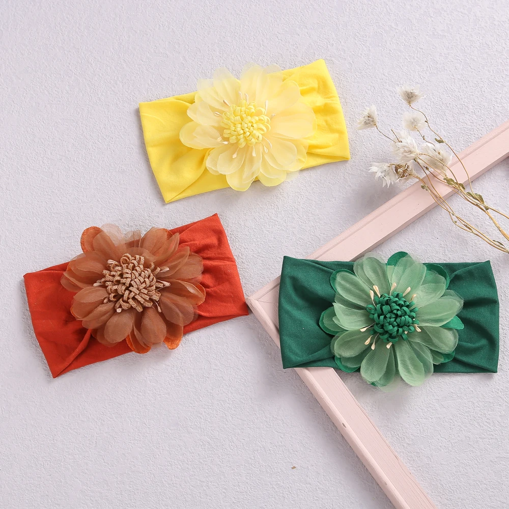 

14pcs Baby Headband Big Chiffon Flower Soft Nylon Headbands Bow Hair Band Newborn Girl Toddler Turban Head Wraps