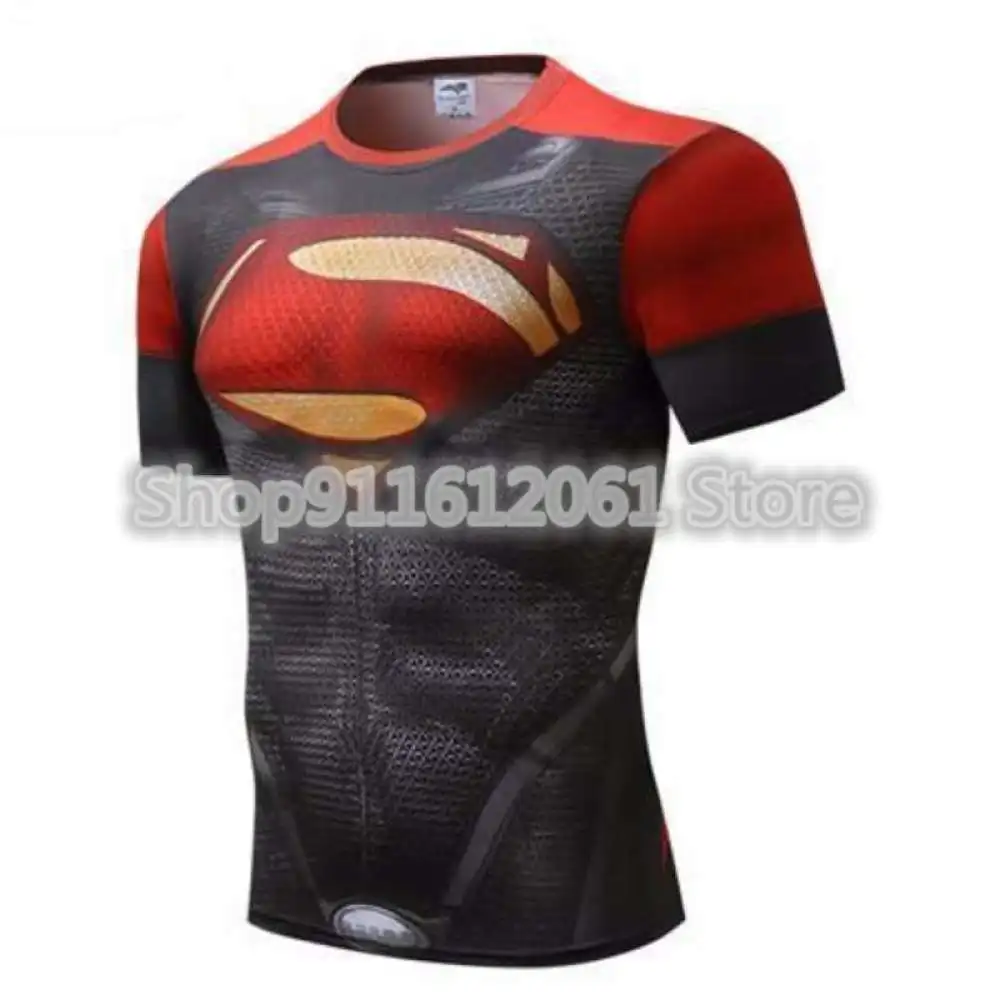 Футболка Superman брюшной черного и красного цветов с 3D печатных состоящий из