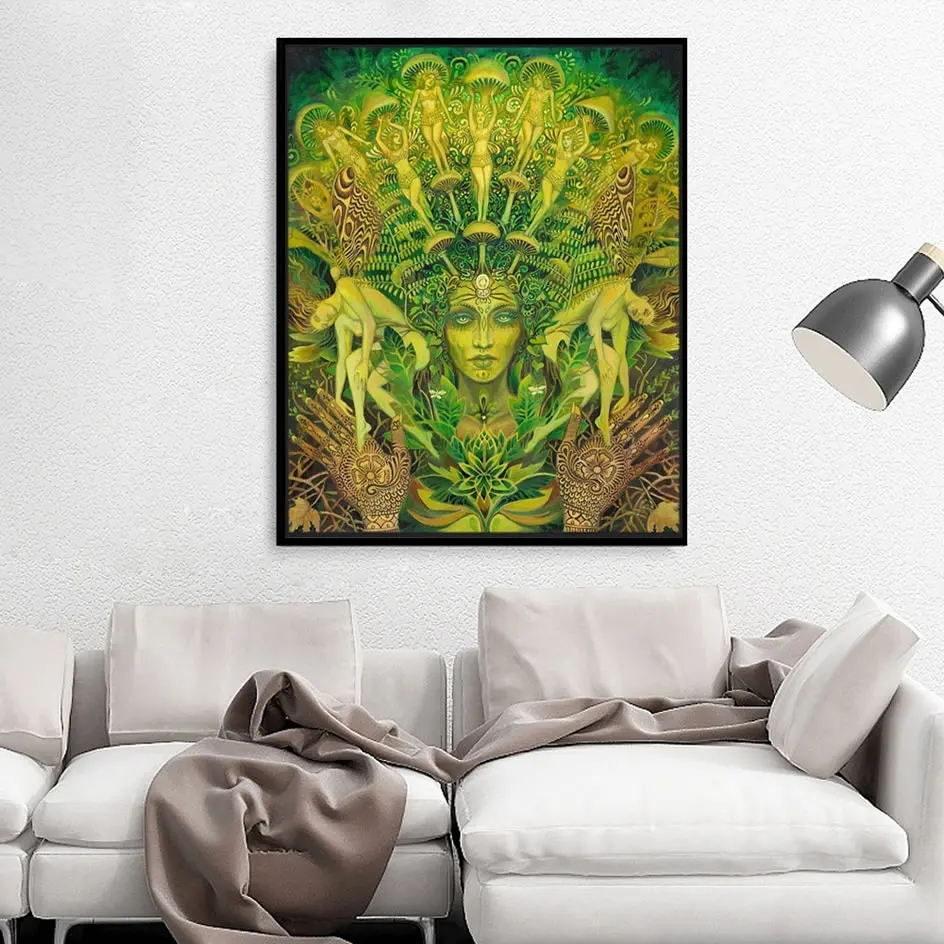 Dryad Forest Nymph богиня языческая психоделическая Художественная печать и плакат