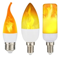 1pcs flame effect decorative bulb led dynamic flame light e27 creative corn bulb flame simulation effect night light