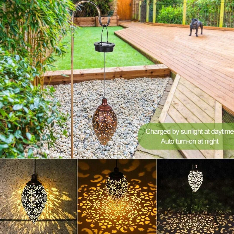 

Water Droplets Light,Hanging Solar Lights Solar Lantern LED Garden Lights Waterproof Lamp for Outdoor Hanging Decor