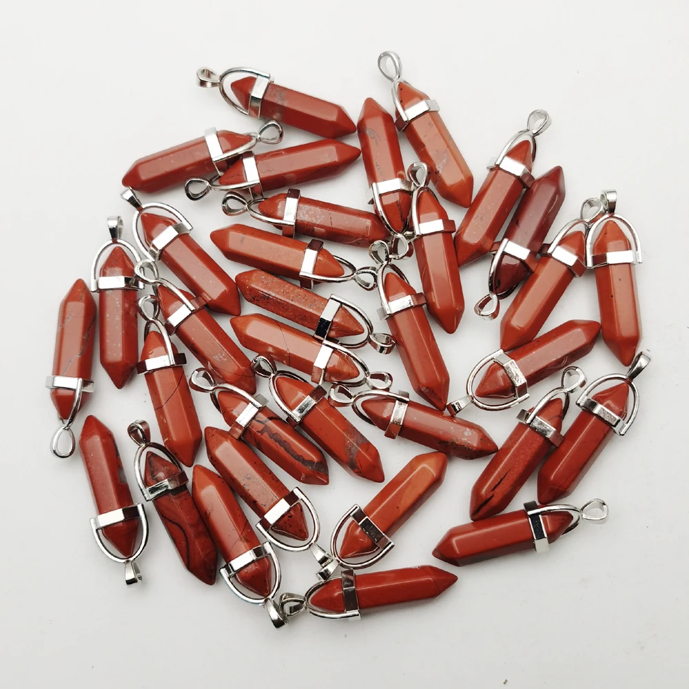 

Модные красные яшмы ожерелье с кристаллами из натурального камня Подвеска для изготовления ювелирных изделий Аксессуары для поделок 24 шт. ...