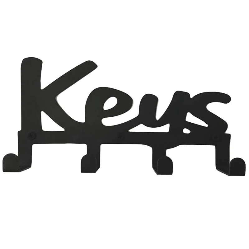

Настенный держатель для ключей, 4 крючка, винты и заглушки сырья в комплекте, чугунные «ключи»