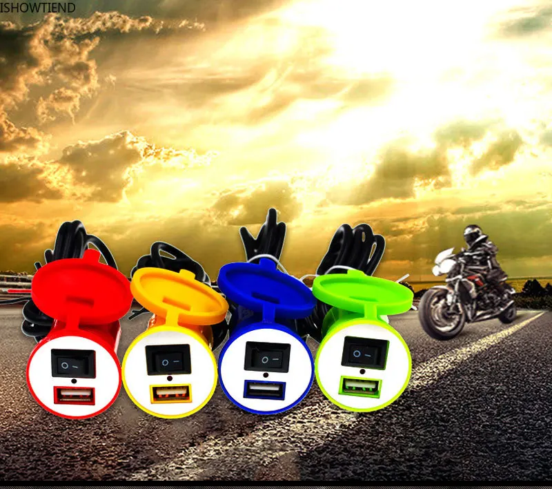 

12V Car Charger With Switch Waterproof USB Scooter Modified ABS Water Resistant 1.5A SOCKET Modification Motorcycle Accessories