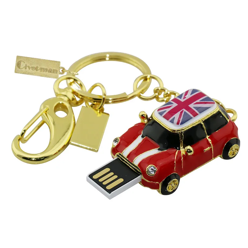 Модный миниатюрный медный Автомобильный USB флеш накопитель металлический
