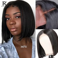 remi human hair wig 4x4 lace closure wigs short bob wig for black women remy baby hair peruvian lace human hair closure wigs