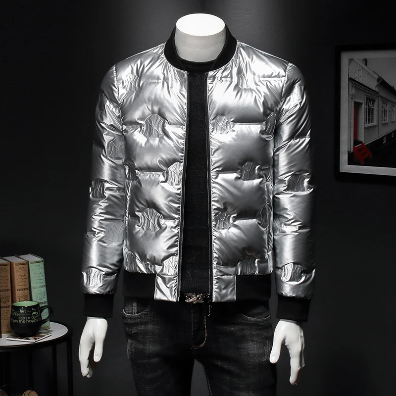 Высококачественный серебристый мужской пуховик популярная в США и Европе
