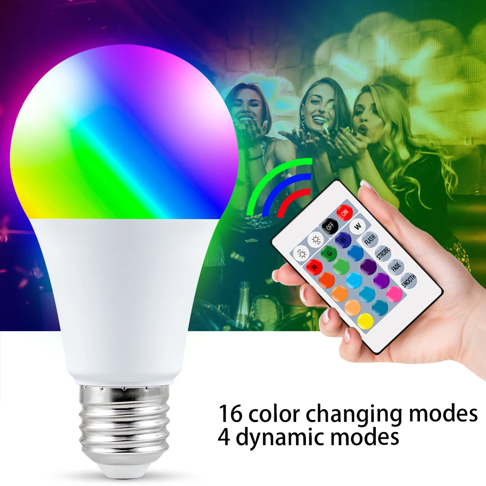 

E27 Light Bulb Smart Control Lamp Led RGB Light Dimmable 5W 10W 15W RGBW Led Lamp Colorful Changing Bulb Led Lampada Home Decor