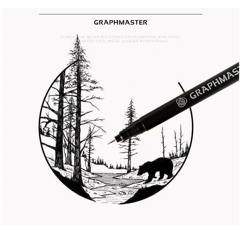 1/3/6/9 шт. пигментный лайнер ручка Graphmaster водостойкая тонкая кисть чернила