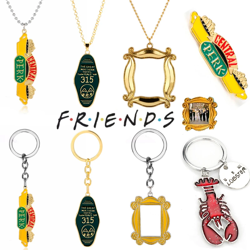 TV Show Friends Central Park Logo Photo Frame Monica's Double Side Door Necklace You're My Lobster Keychain Jewelry Accessories