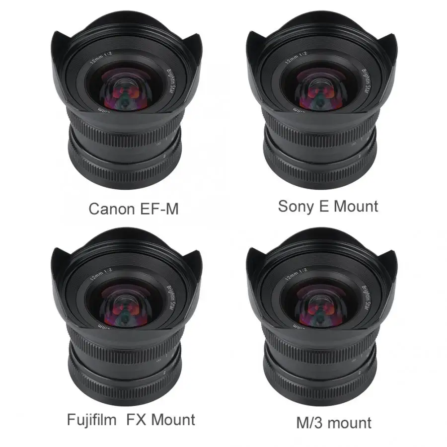 Brightin Star 12 мм F2.0 ультра широкий угол ручной фокус основной объектив для Canon EF M/Sony