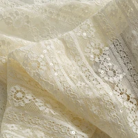 sequin embroidery white mesh fabric for wedding dress skirt designer fabricby the meter