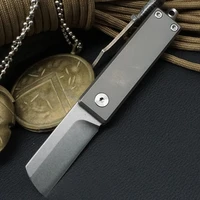 folding knife multi function stone wash mini razor knife titanium alloy s35vn powder steel shavers tools with percussion