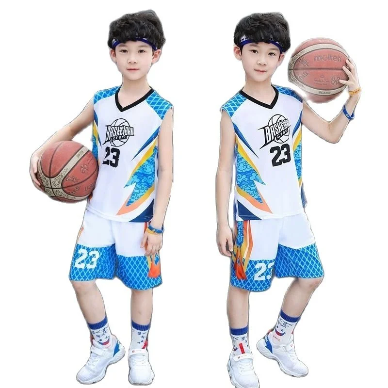 

Хлопковый костюм для мальчиков, с коротким рукавом и V-образным вырезом