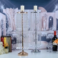 shiny gold silver wedding flower table centerpieces crystal candlestick candle holder pillar floral stand backdrop bouquet decor