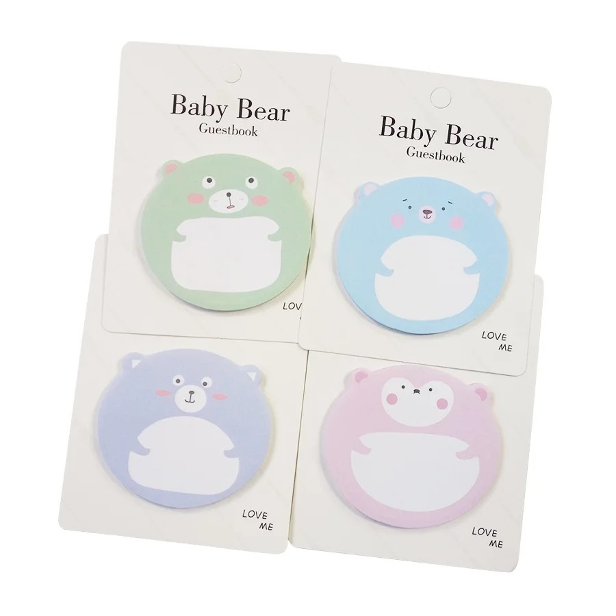 

40pack Korean creative cartoon animal baby bear sticky notes leave message memo stickers Stationery office free shipping