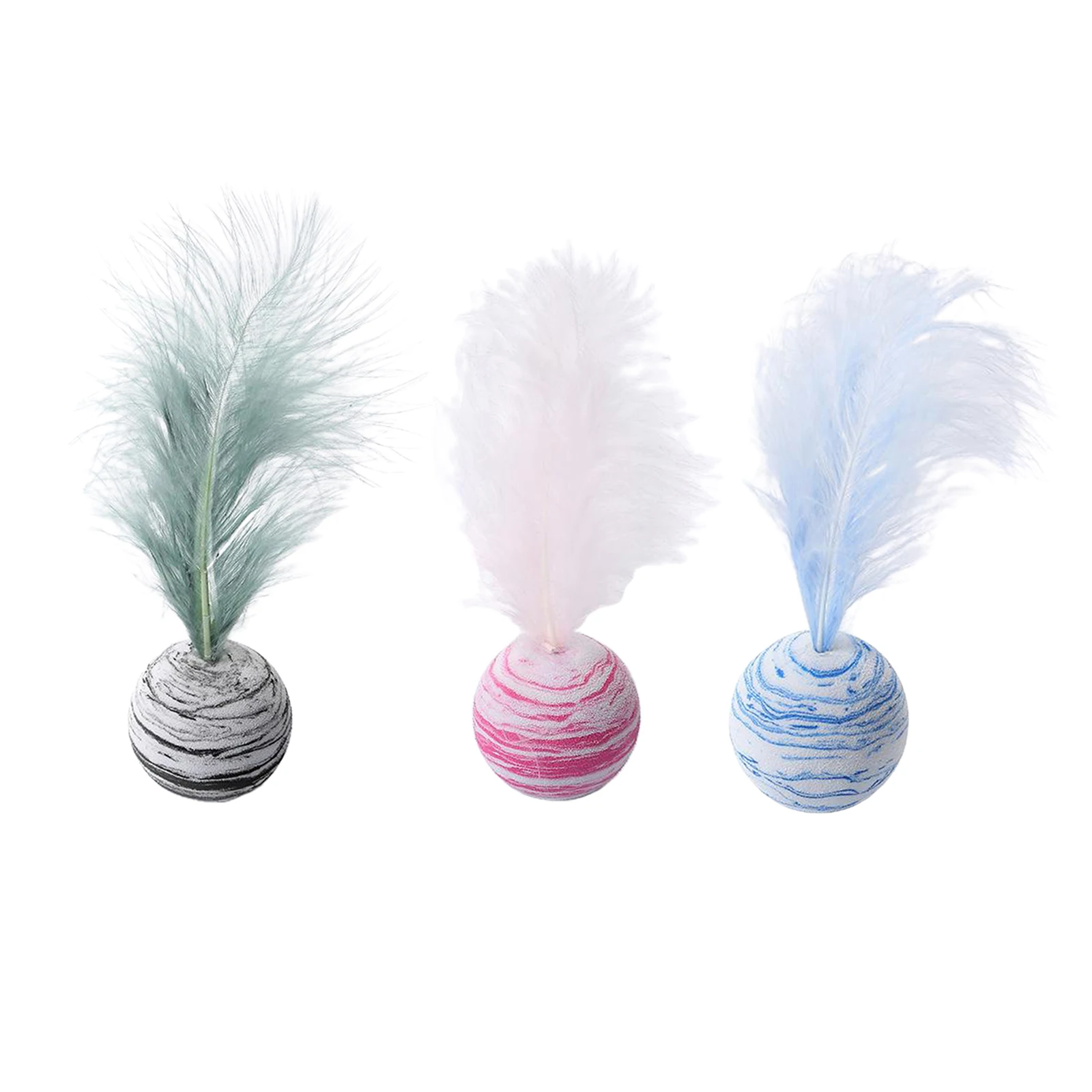 Деликатный Cat игрушечные мячики и головной повязкой с пером EVA светильник пены