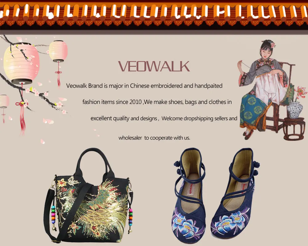 Veowalk/женские ручной работы Для женщин китайские туфли со старинной Пекинской вышивкой Буддизм Тотем вышитые балетки на плоской подошве; Женская Повседневная, хлопковая ткань Балетки без каблука