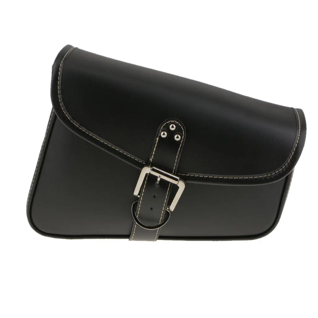 Black PU Leather Motorcycle Universal Saddle Panniers Luggage Bag Storage | Bags &