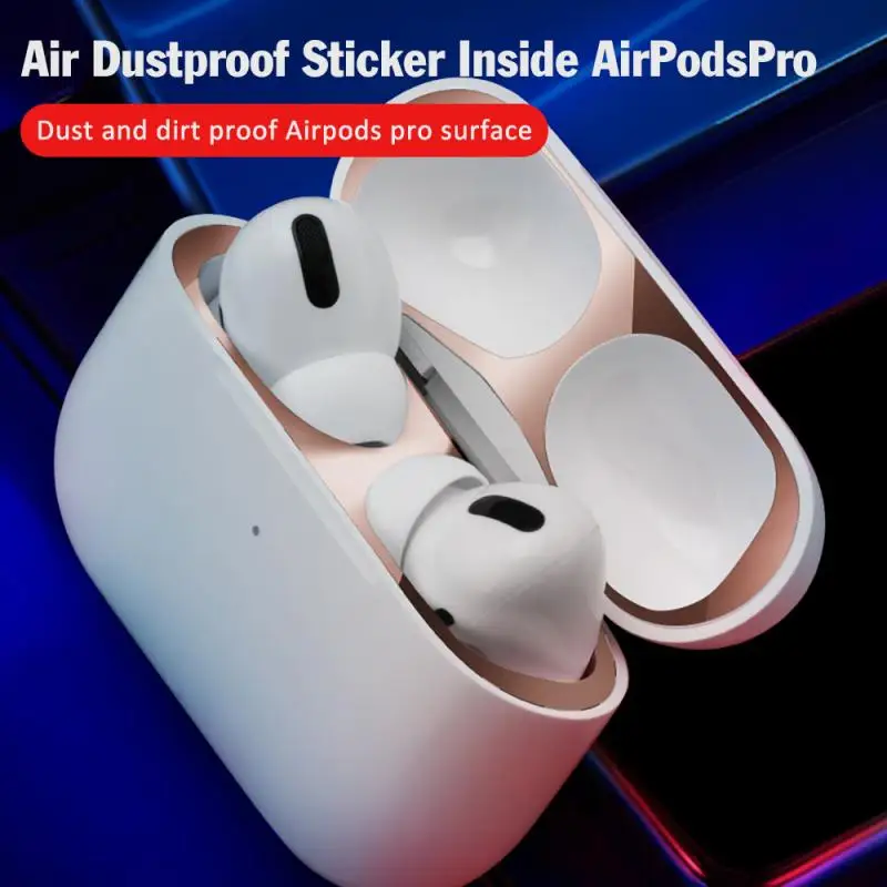 Металлическая Пылезащитная наклейка для Apple AirPods Pro чехол беспроводной зарядки