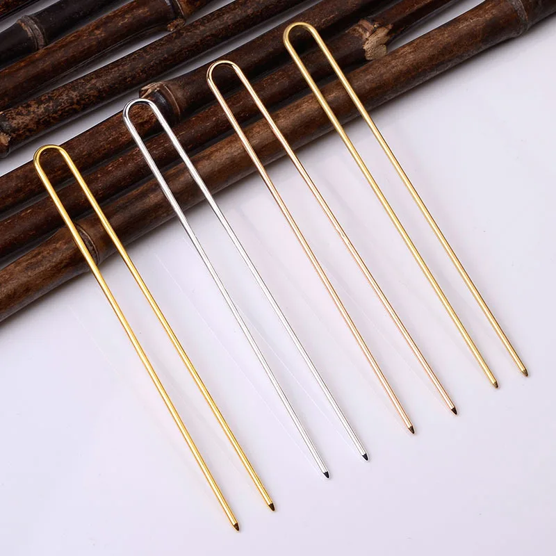 

U Shape Hair Combs Setting Needle Bun Hair Sticks Hair Pins Hair Pins Silver Plated Fashion Headwear DIY Findings Jewelry