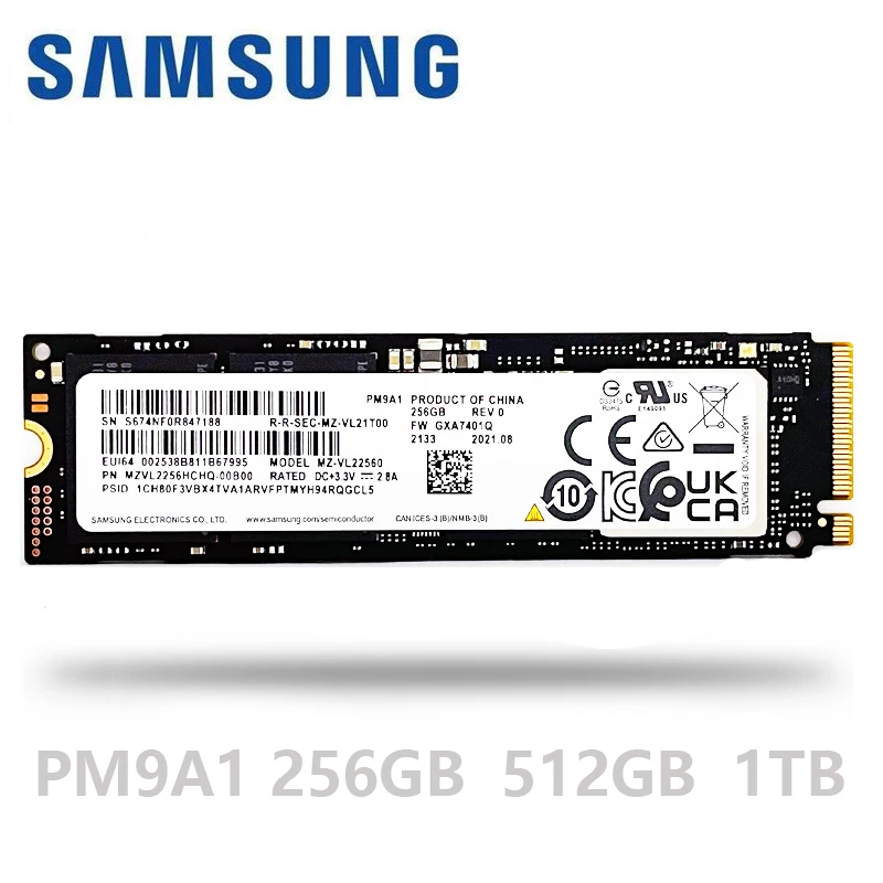  Samsung PM9A1 SSD M.2 SSD 256 ГБ 512 ГБ 1 ТБ nvme pcie Внутренний твердотельный диск HDD жесткий диск дюймовый ноутбук Настольный TLC ПК диск 