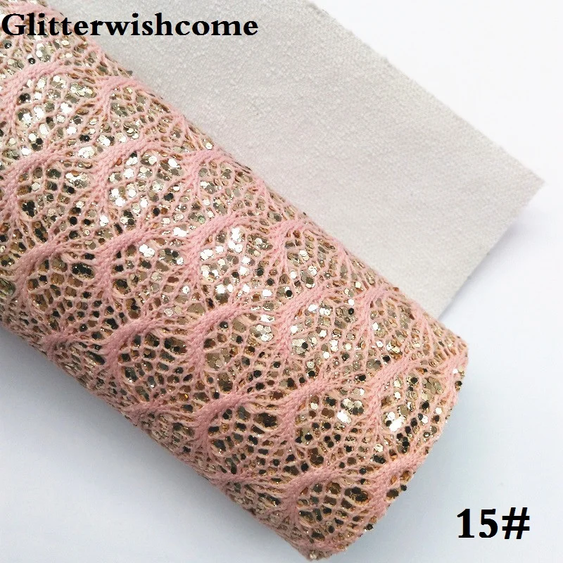 15 Glitterwishcome 21X29 см A4 размер кружева блестящая кожа, рыбка чешуя Русалки Fabirc кожа ткань винил для луков, GM020A - Цвет: 15
