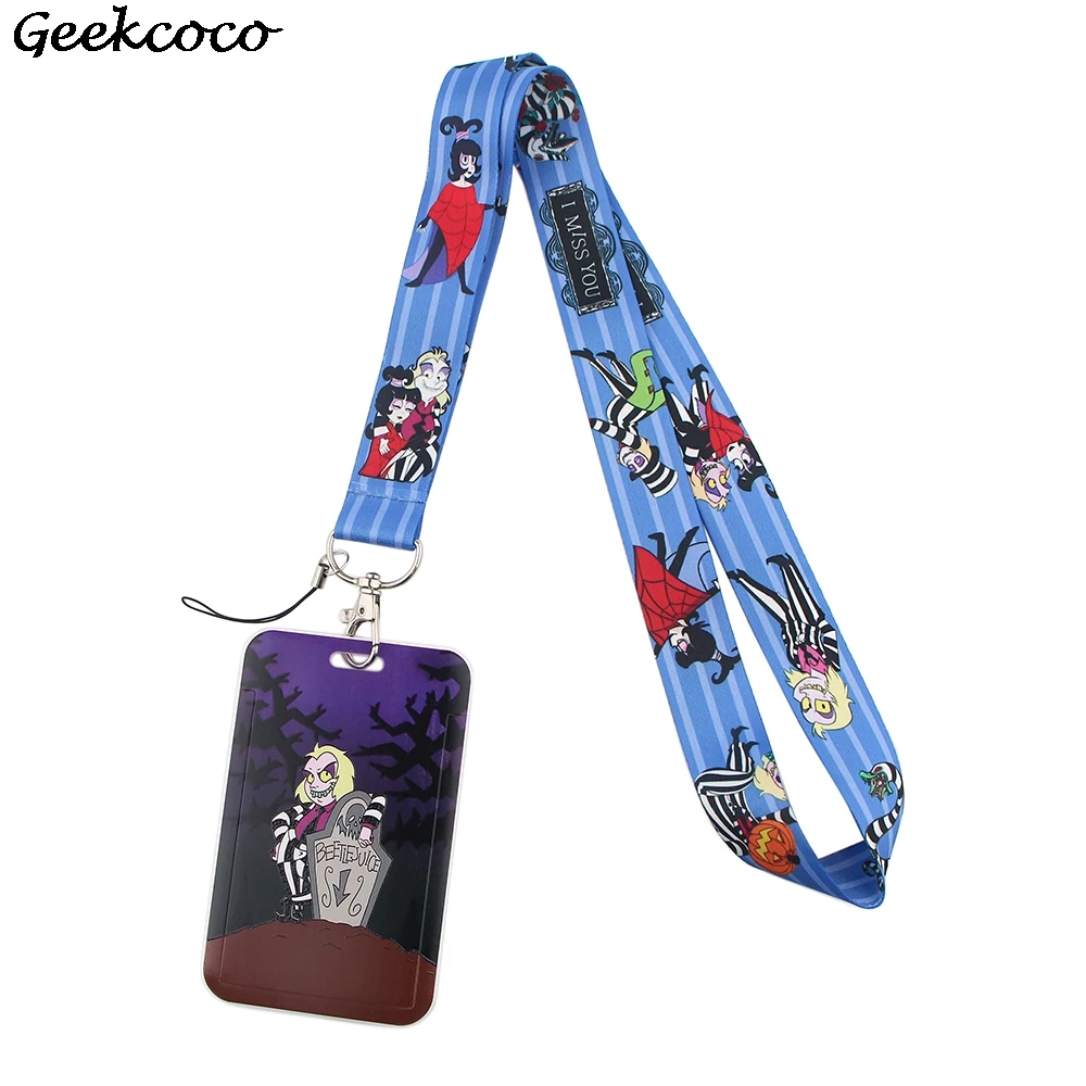 

20pcs/lot J2045 Cartoon Horror Card Holder ID Holder Man Woman Bus Card Holder Staff Card With Lanyard