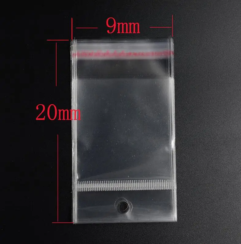 

Pouches 9cm*20cm hanging holes Jewelry Plastics Bags Transparent Plastics Packing Bags