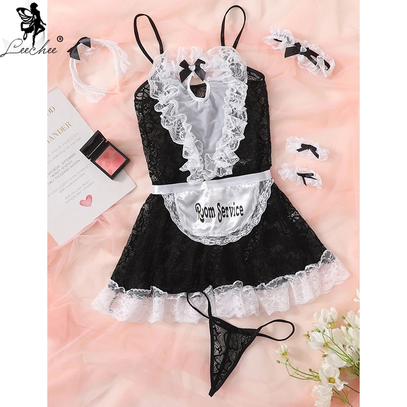 Leechee/горячая распродажа сексуальное женское нижнее белье маскарадный фартук для