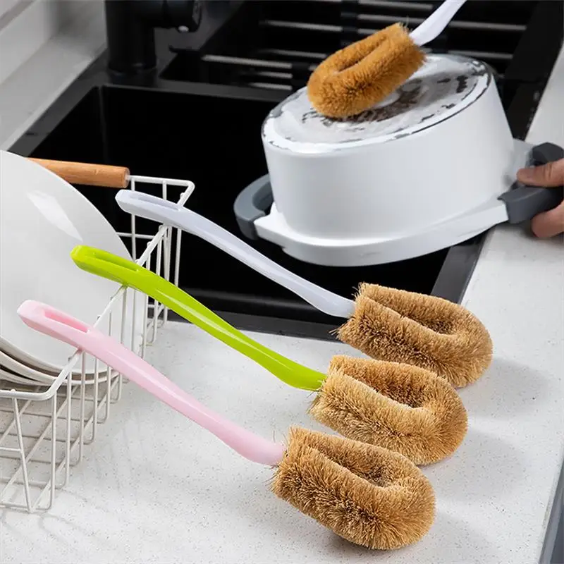 Щетка для мытья посуды щетка из кокосового волокна с пластиковой ручкой | Дом и