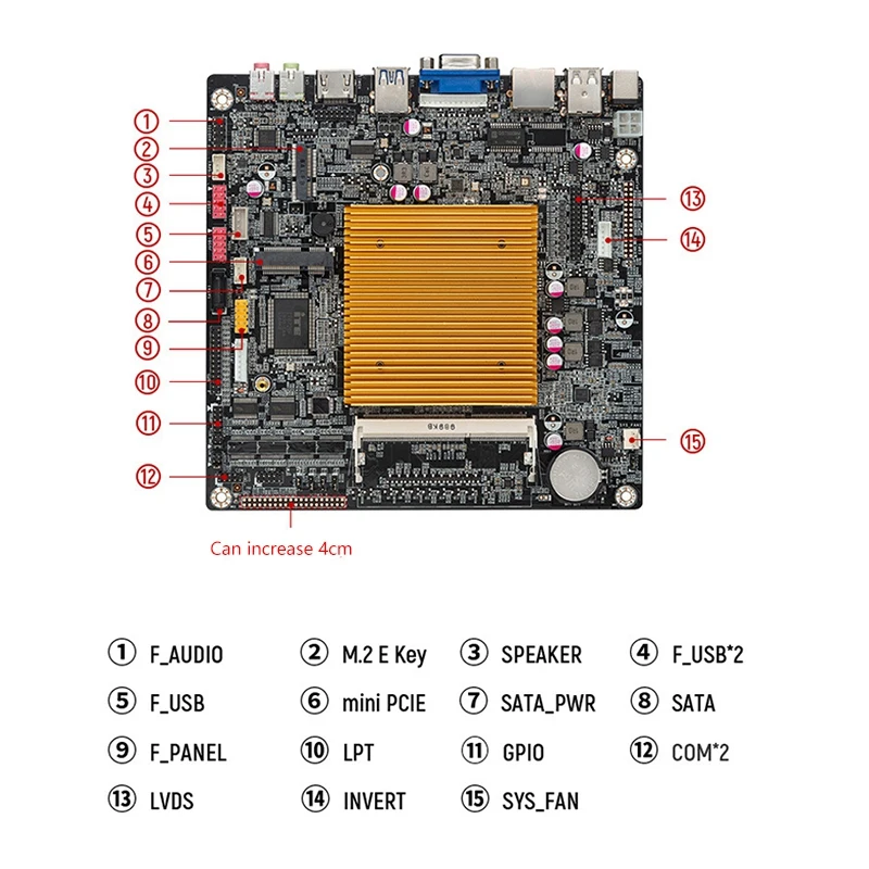 

Mini ITX Motherboard N2840T2C/6C 2.1GHz DDR3 8GB/1600MHz Thin Mini Mainboard Support MSATA VGA HDMI LVDS for Desktop