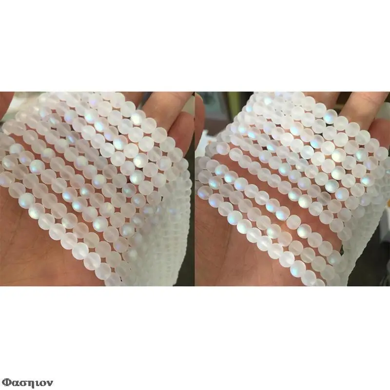 Бусины из лунного камня с блестками 4/6 мм | Украшения и аксессуары