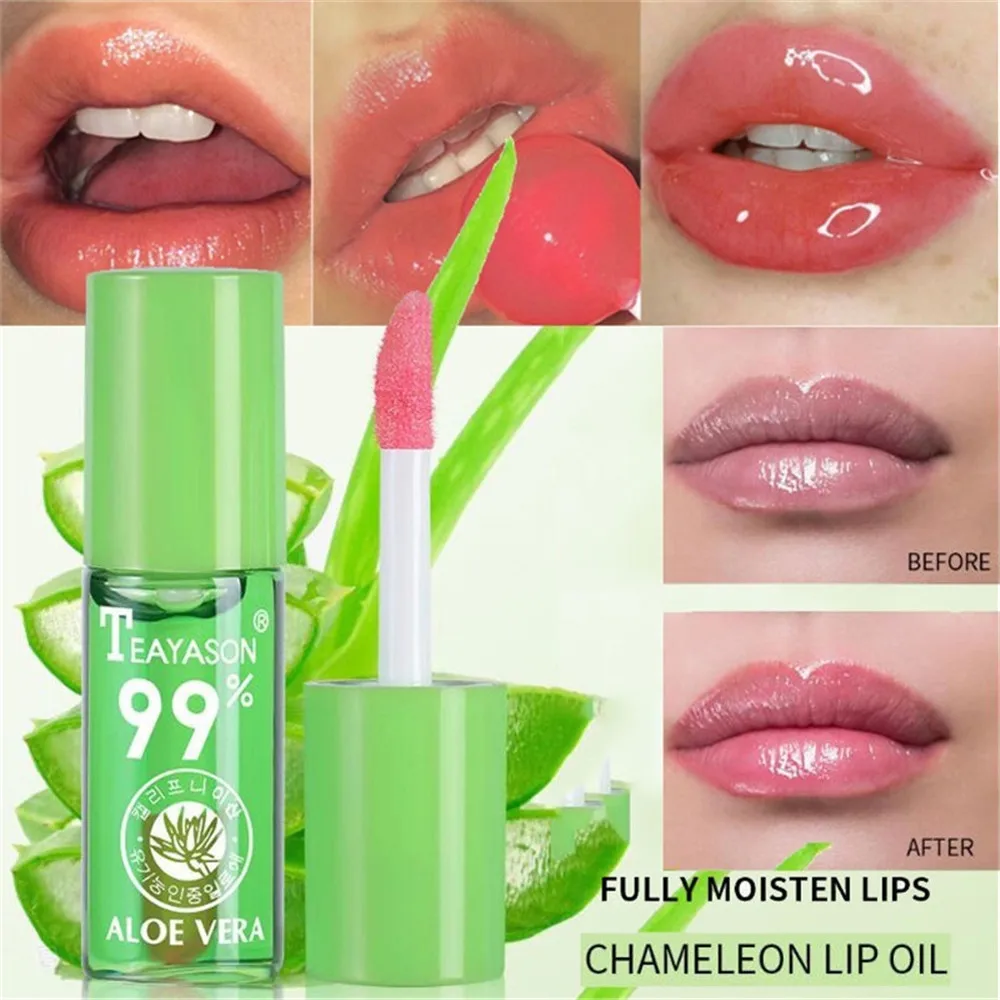Меняющийся цвет увлажняющий водонепроницаемый Бальзам для губ с алоэ