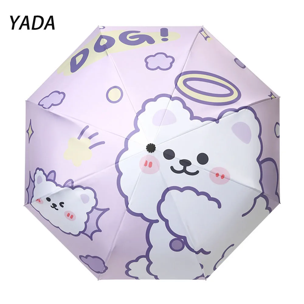 

YADA Cartoon Dog Design Automatic Umbrella Sunny And Rainy UV Protect Umbrella For Women Windproof Folding Umbrellas YS210051
