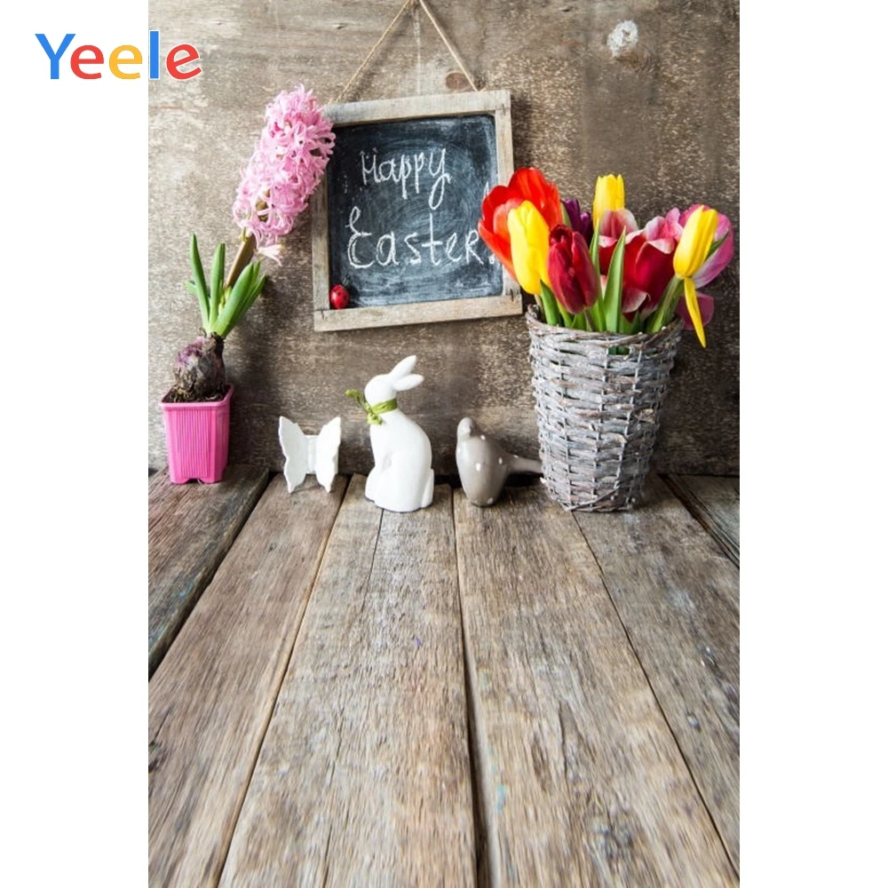 Весенний Пасхальный фон для фотосъемки с изображением цветов яиц деревянных