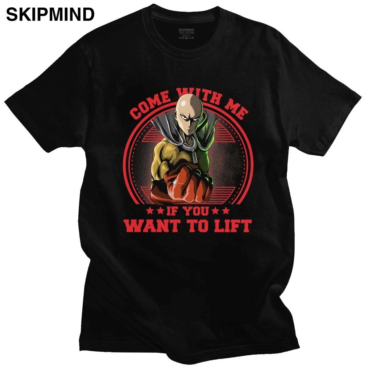 

Funny One Punch Man GYM T Shirt Men Short Sleeve Cotton Manga Tshirt Saitama Oppai T-shirt Superhero Anime OPM Tee Gift Merch