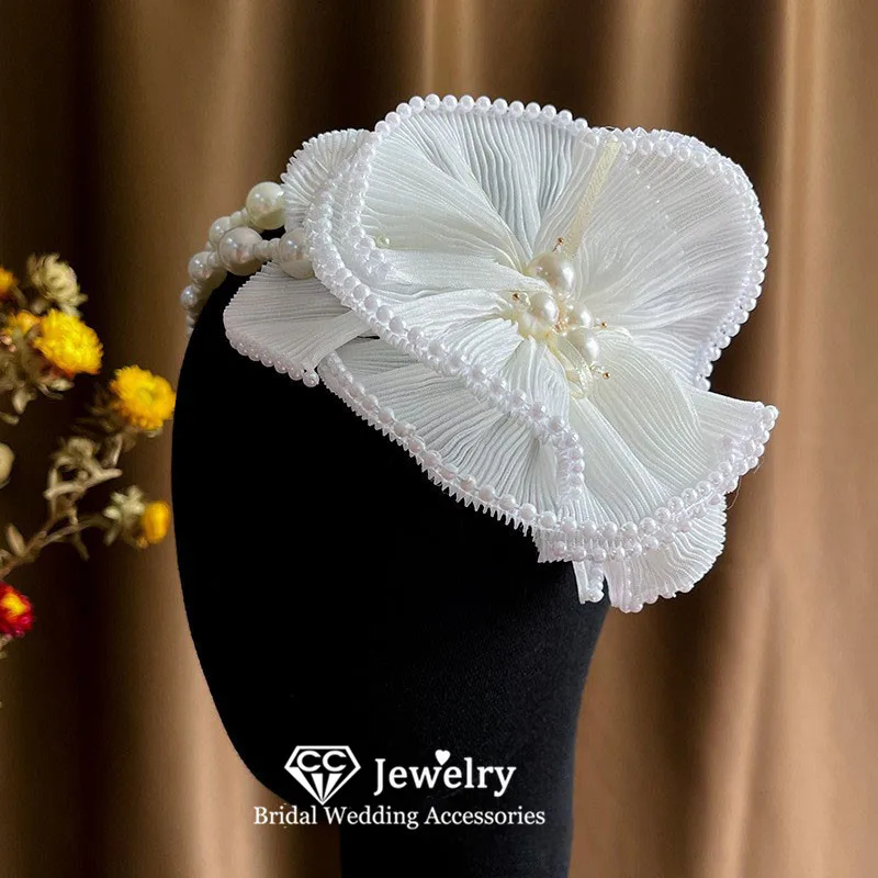 

CC романтические повязки для волос, свадебные аксессуары, женская одежда для волос, обручальные украшения для волос, головной убор в виде иск...