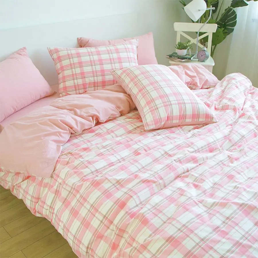 barato Conjunto De Cama Rústico Americano Princesa Rosa Floral 4pc, 4 Peças Queen King Size Algodão, Pastoral Francês Tecido Lençol De Edredom