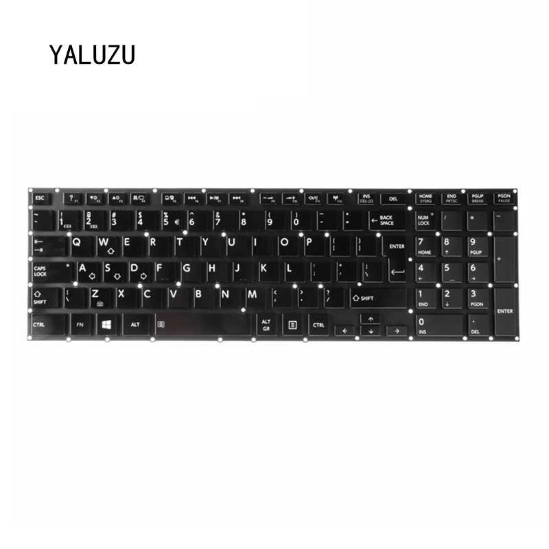Новая английская (ГБ) клавиатура для Toshiba Satellite P50-A P50T-A P55-A Клавиатура для ноутбука с подсветкой P55T-A 9Z.NALBU.00U черный