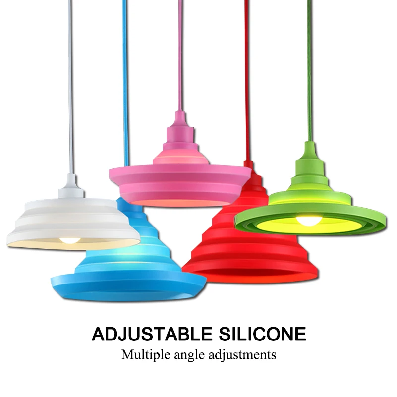 Современный красочный держатель подвесные светильники лампа E27 силиконовый