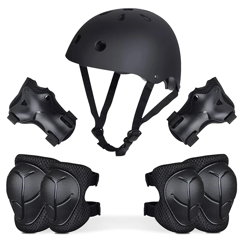 

Kids Bike Helmet and Pads Set,Adjustable Knee & Elbow Pads Wrist Pads for Boys and Girls,for Scooter Cycling Skateboard