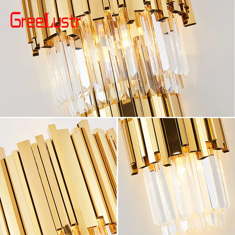 

Post-Modern Crystal Bedside Wall Sconce Lamp Luxury Nordic Led Crystal Wall Light Fixture for Hallway Bedroom Bedside Lamp