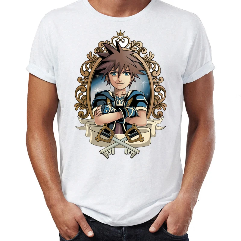 2019 Модная креативная футболка с графическим рисунком Мужская надписью Kingdom Hearts